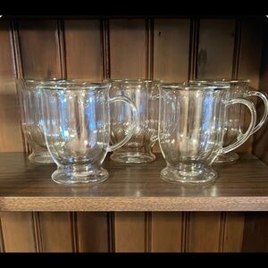 BTAT Glass Mugs set of 5 hand blown Clear Glass Mugs Elegance for all occasions